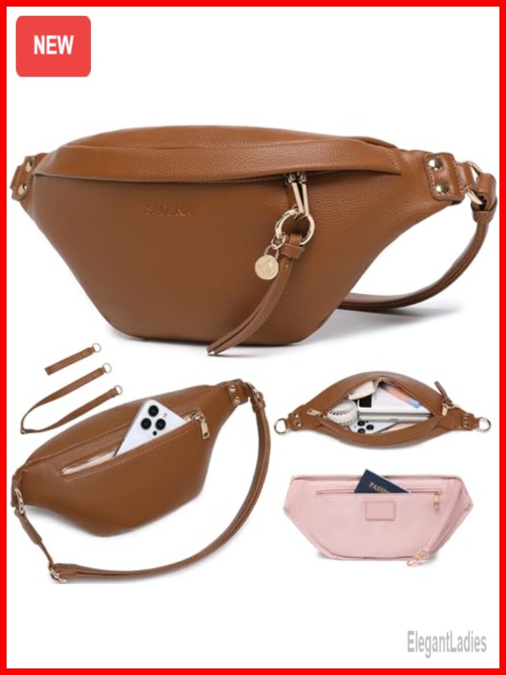 RFID Anti Theft Crossbody Bag Vegan Leather Travel Purse Adjustable Strap